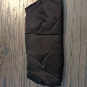 Express black satin clutch